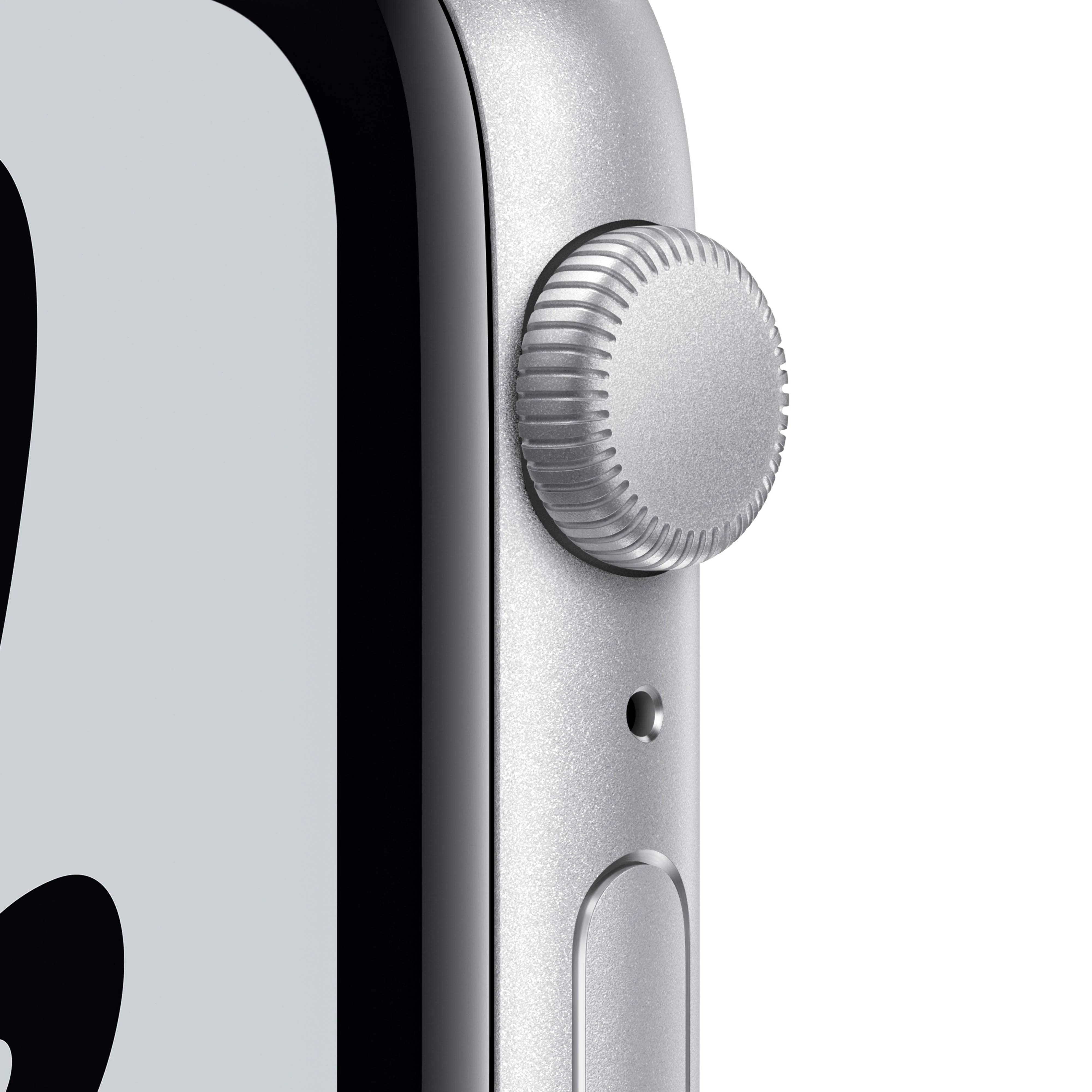 Apple Watch Nike SE (GPS) - Caja de aluminio en plata de 44 mm - Correa Nike Sport platino puro/negra - Talla única - Image 2