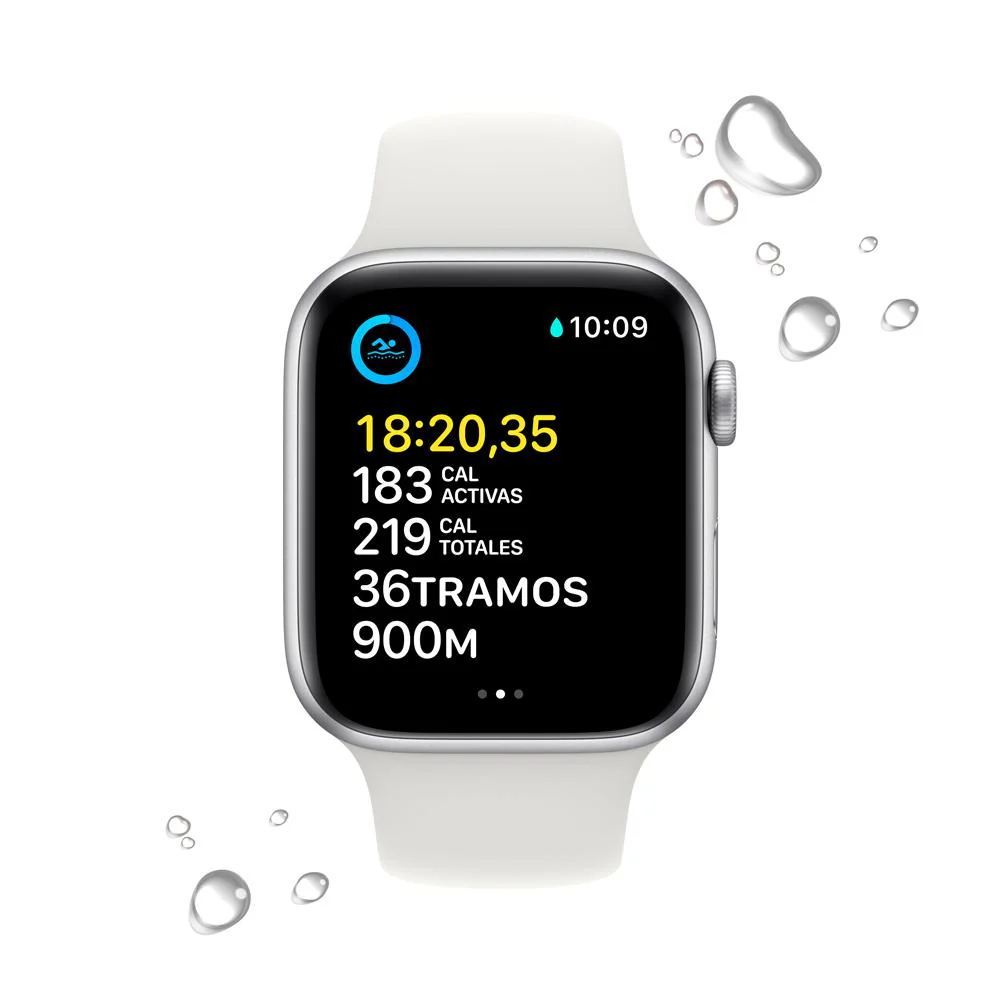 Apple Watch SE (GPS) - Caja de aluminio en plata de 44 mm - Correa deportiva blanca - Talla única - Image 4