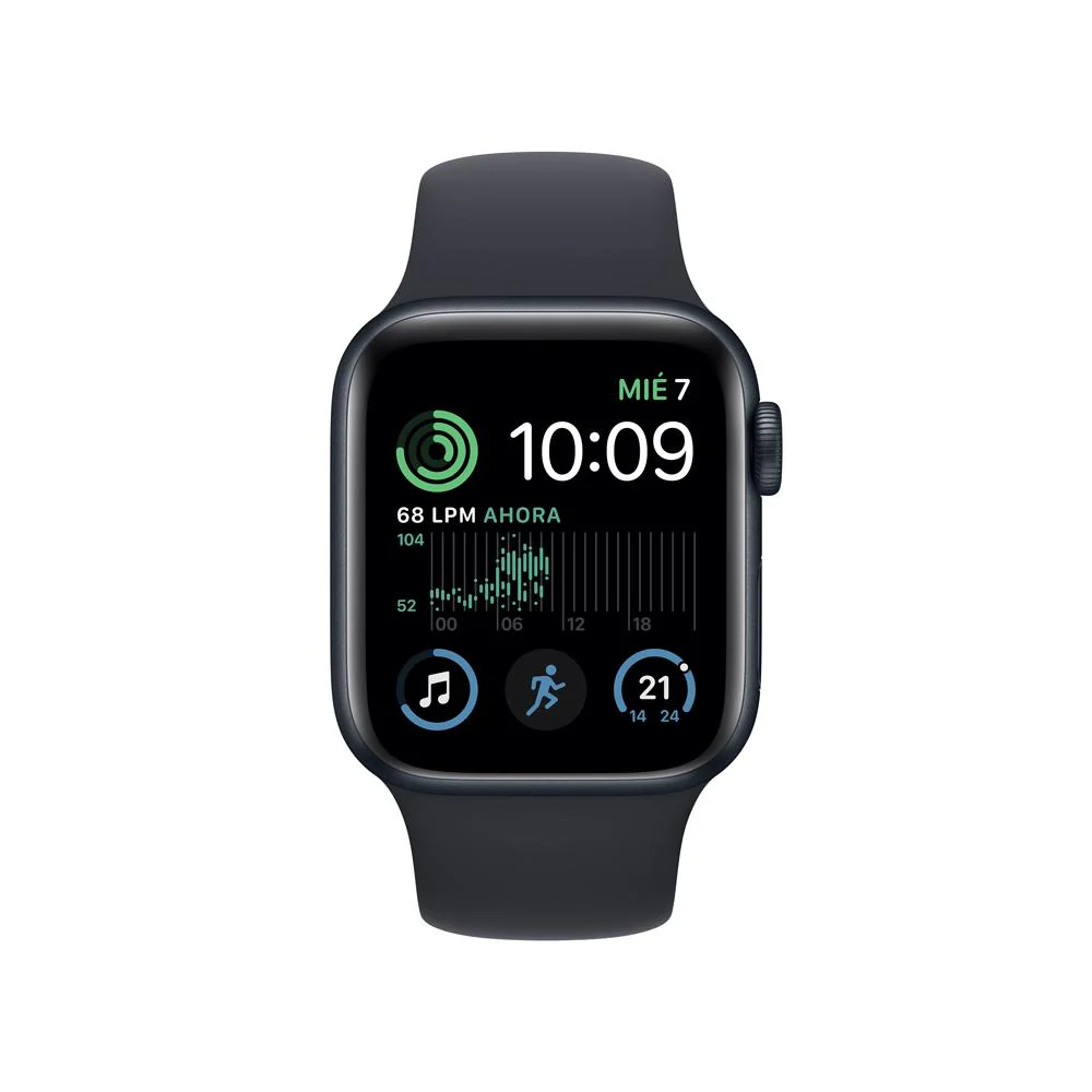 Apple Watch SE (GPS + Cellular) - Caja de aluminio en color medianoche de 40 mm - Correa deportiva en color medianoche - Talla única - Image 2