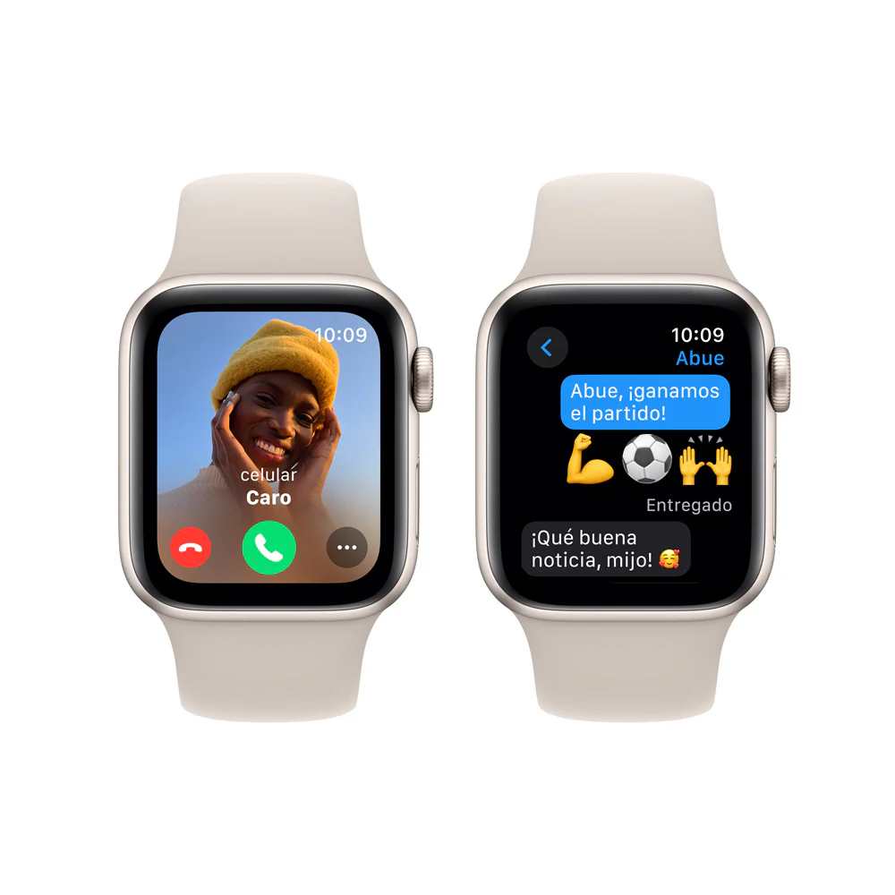 Apple Watch SE GPS • Caja de aluminio blanco estelar de 40 mm • Correa deportiva blanco estelar - S/M - Image 4
