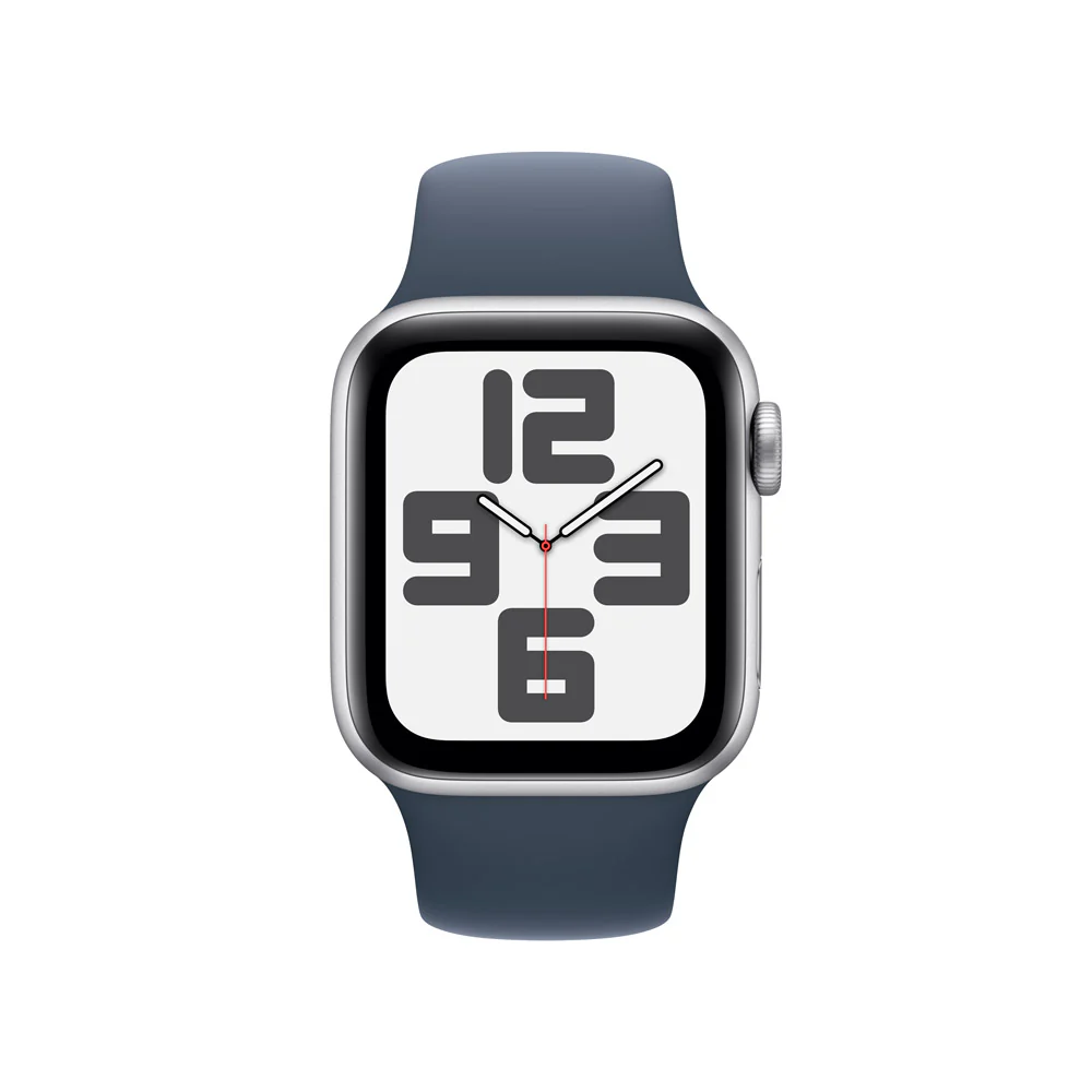 Apple Watch SE GPS • Caja de aluminio color plata de 40 mm • Correa deportiva azul tormenta - S/M - Image 2