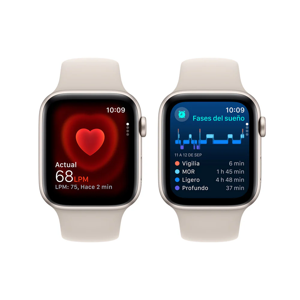 Apple Watch SE GPS • Caja de aluminio blanco estelar de 44 mm • Correa deportiva blanco estelar - M/L - Image 5