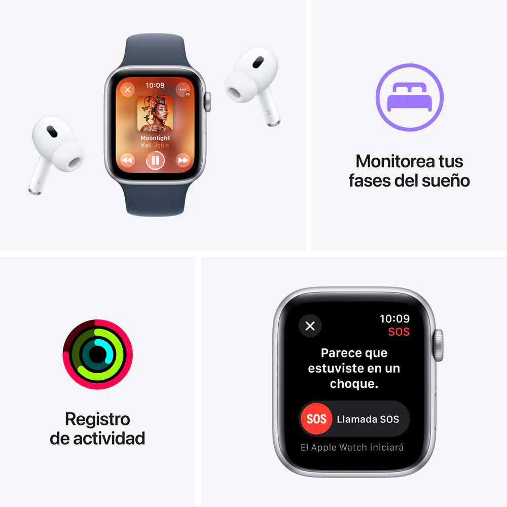 Apple Watch SE GPS • Caja de aluminio color medianoche de 44 mm • Correa deportiva color medianoche - M/L - Image 7