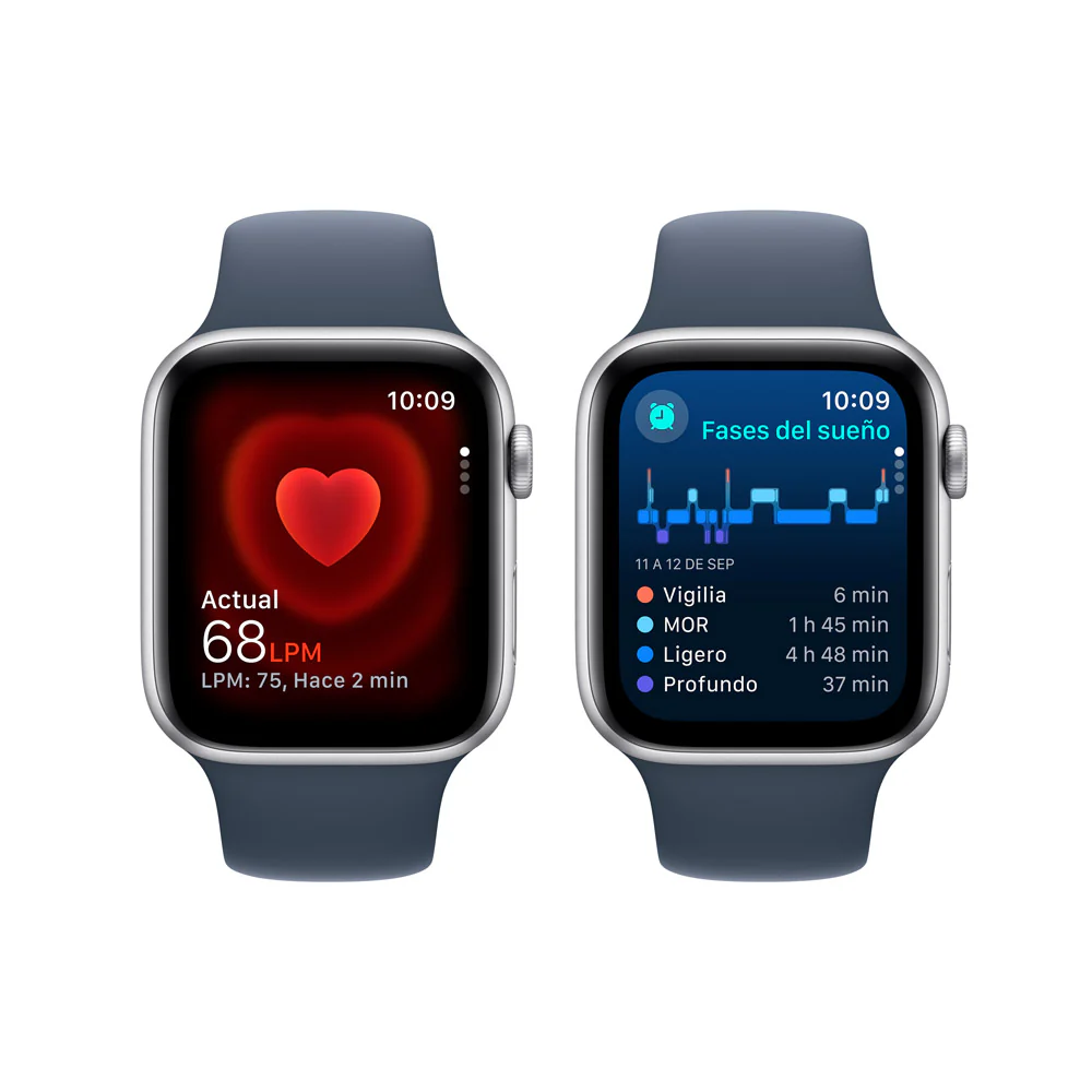 Apple Watch SE GPS • Caja de aluminio color plata de 44 mm • Correa deportiva azul tormenta - M/L - Image 5