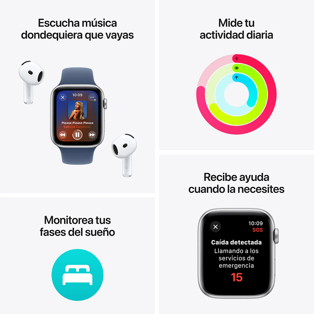 Apple Watch SE GPS • Caja de aluminio color medianoche de 44 mm • Correa deportiva color medianoche - S/M - Image 3