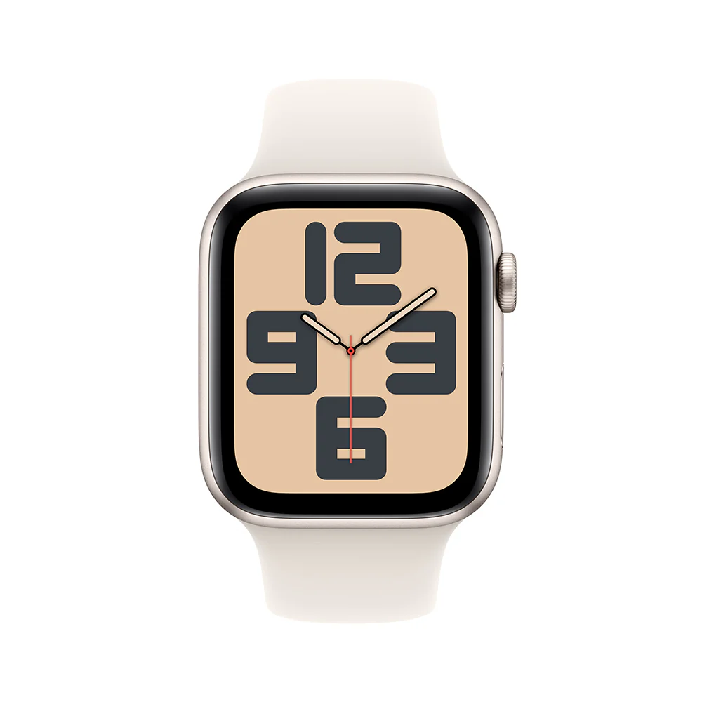 Apple Watch SE GPS • Caja de aluminio blanco estelar de 44 mm • Correa deportiva blanco estelar - M/L - Image 2
