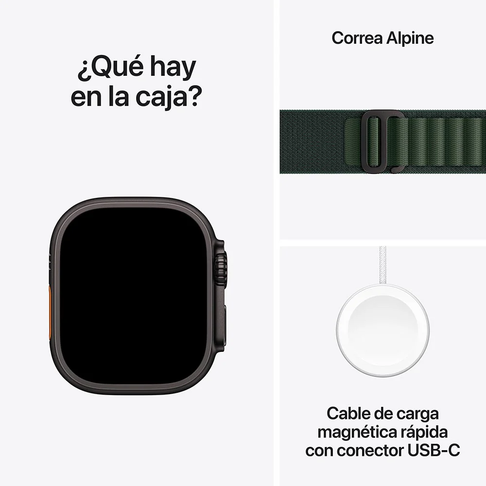 Apple Watch Ultra 2 GPS + Cellular • Caja de titanio negro de 49 mm • Correa Alpine verde oscuro - Mediana - Image 9