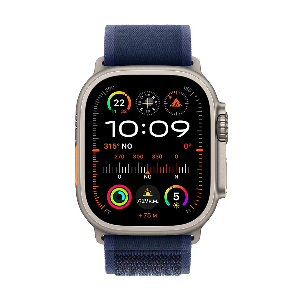 Apple Watch Ultra 2 GPS + Cellular • Caja de titanio natural de 49 mm • Correa Trail azul - S/M - Image 2