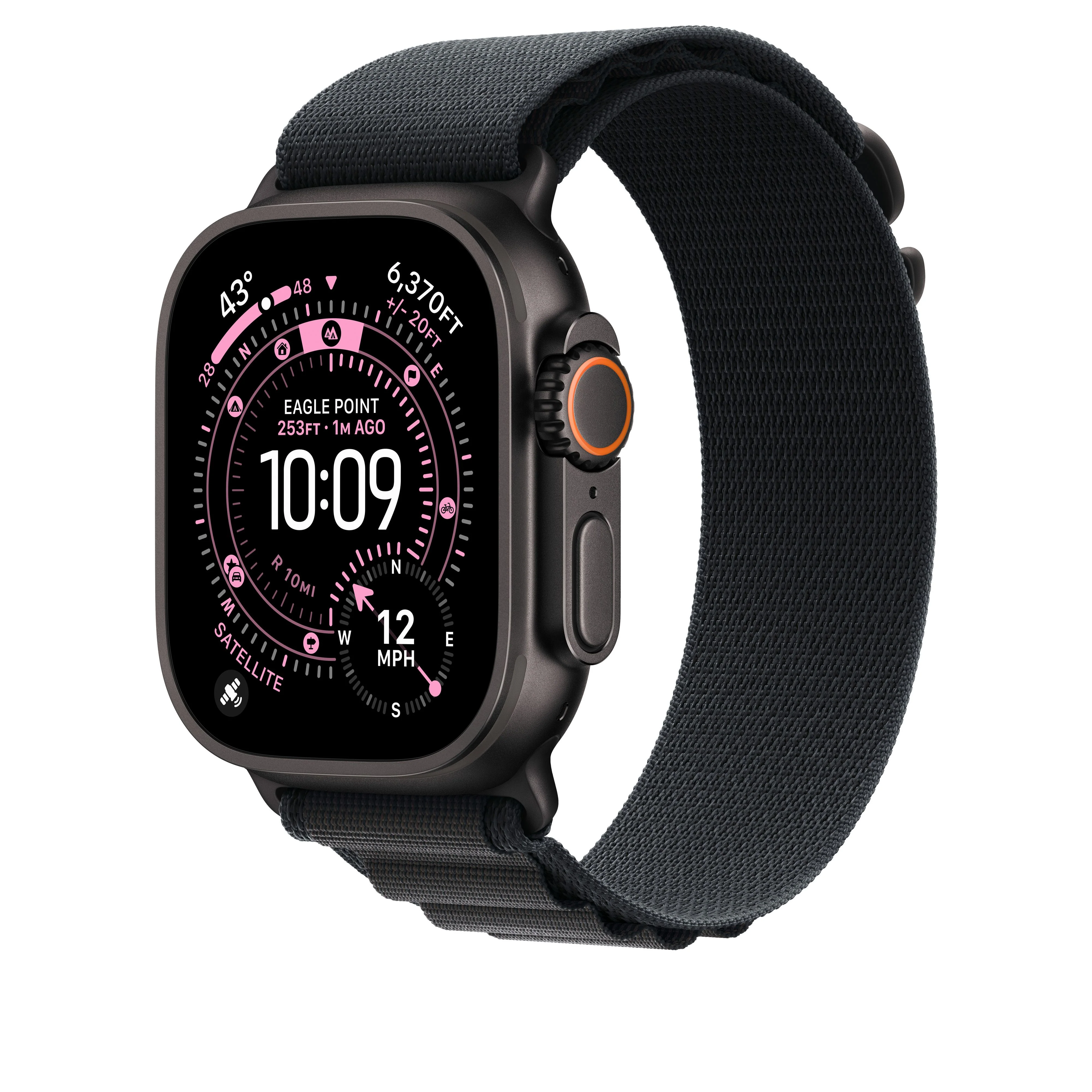 Correa Alpine negra para caja de 49 mm - Mediana - Acabado de titanio negro - Image 2