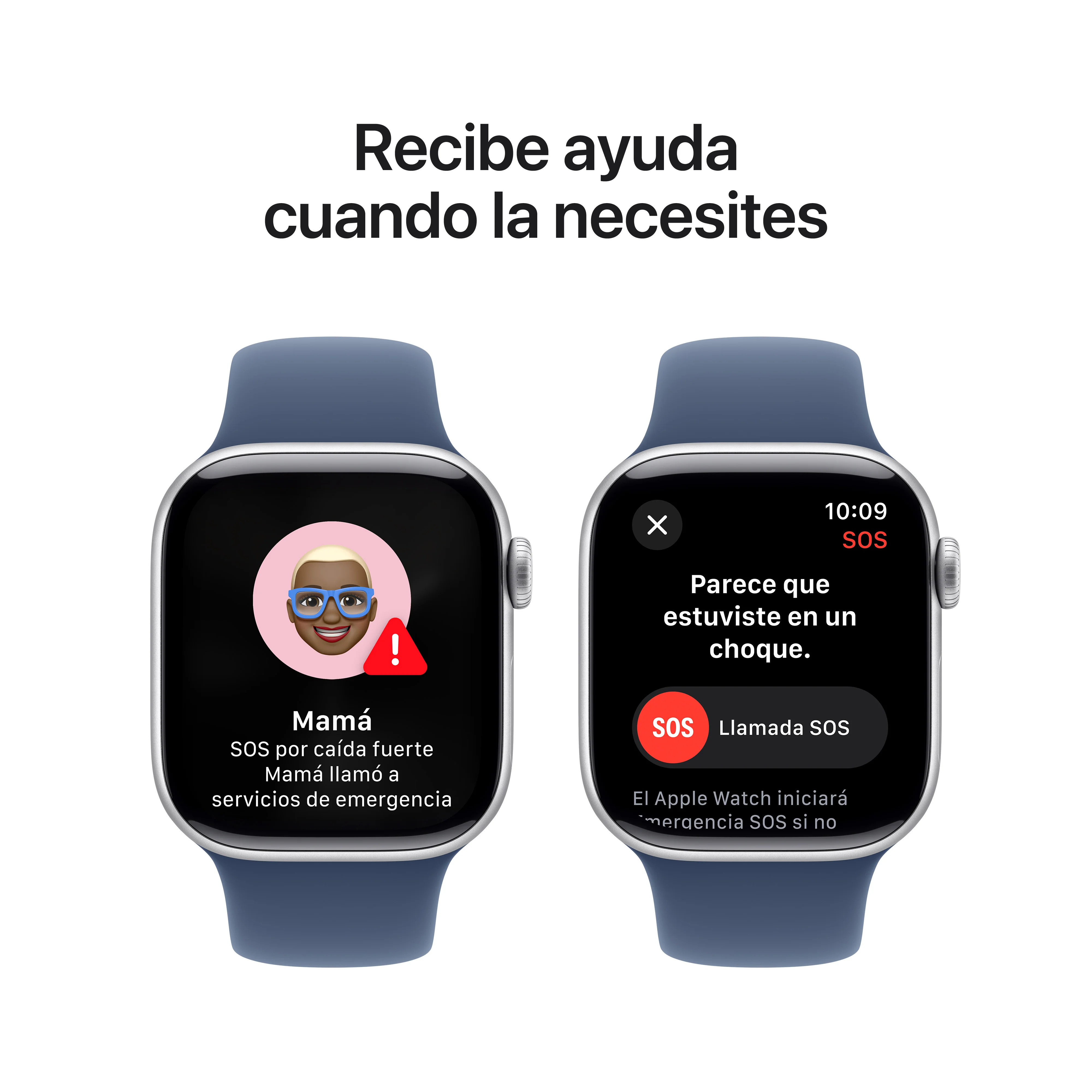 Apple Watch Series 10 GPS • Caja de aluminio color plata de 42 mm • Correa deportiva azul denim - S/M - Image 6