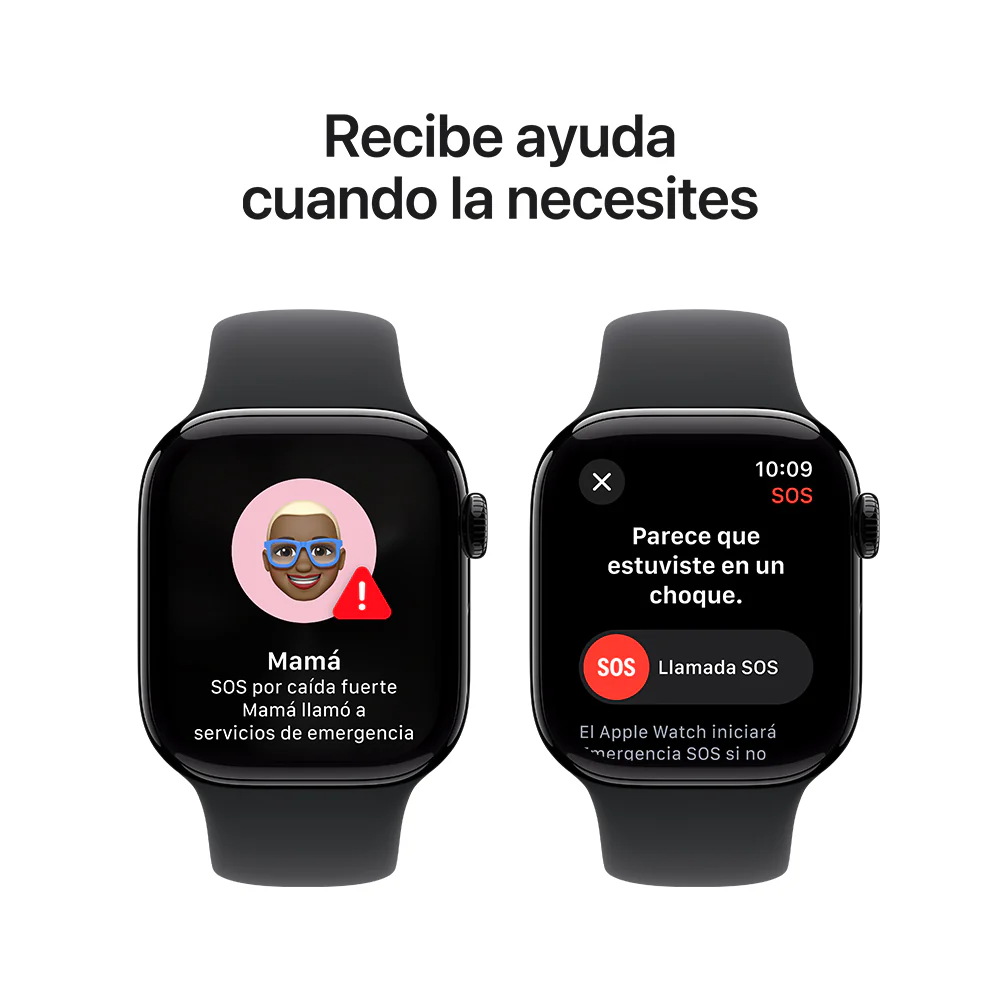Apple Watch Series 10 GPS • Caja de aluminio negro azabache de 42 mm • Correa deportiva negra - S/M - Image 6
