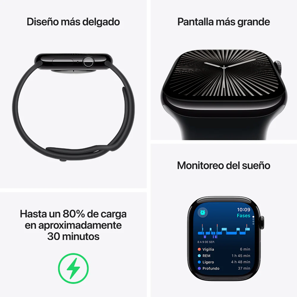 Apple Watch Series 10 GPS • Caja de aluminio color oro rosa de 42 mm • Correa deportiva rosa rubor - S/M - Image 3