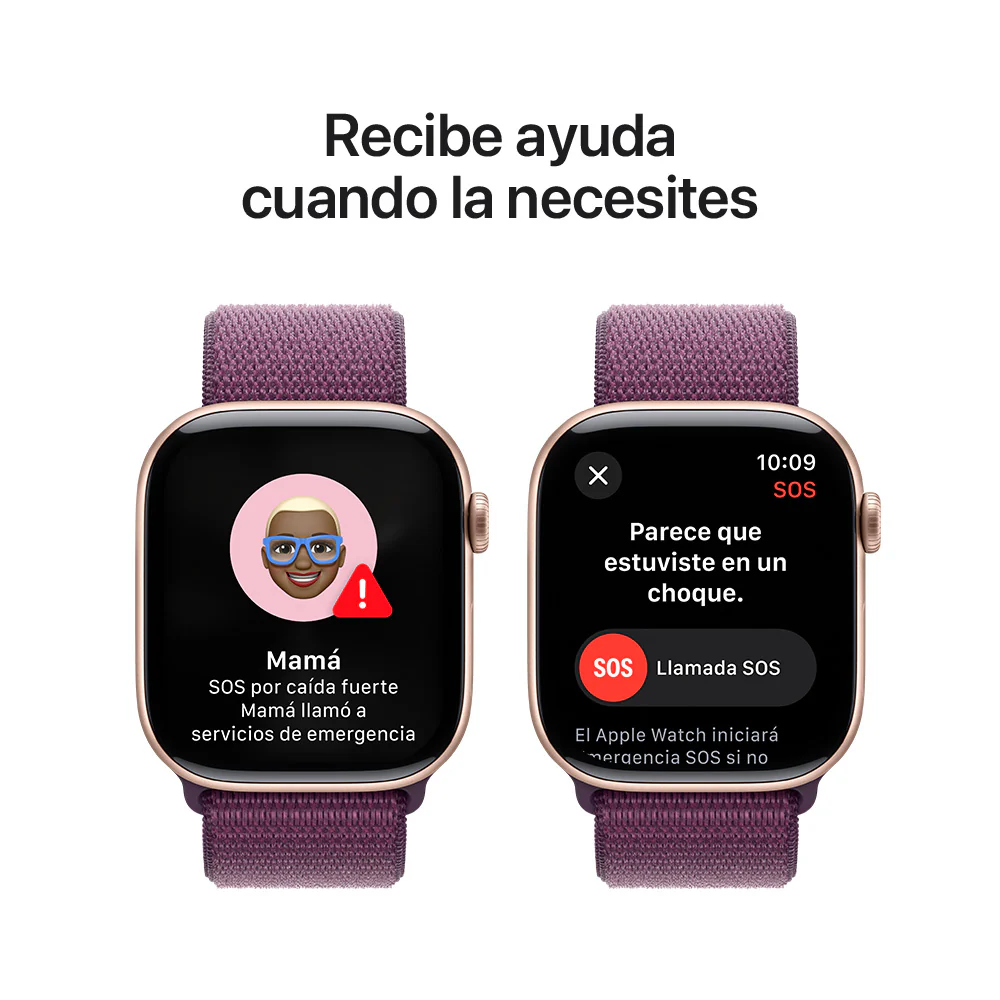 Apple Watch Series 10 GPS • Caja de aluminio color oro rosa de 46 mm • Correa loop deportiva color ciruela - Image 6