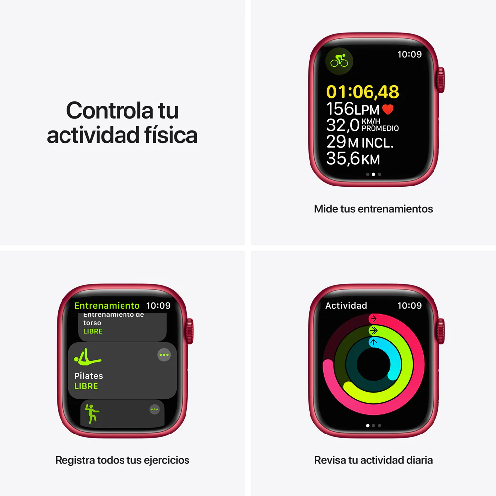 Apple Watch Series 7 (GPS) - Caja de aluminio (PRODUCT)RED de 45 mm - Correa deportiva (PRODUCT)RED - Talla única - Image 6