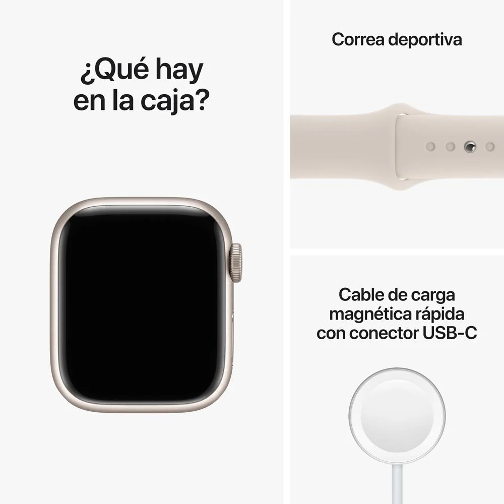 Apple Watch Series 8 (GPS + Cellular) - Caja de aluminio en blanco estrella de 41 mm - Correa deportiva blanco estrella - Talla única - Image 9