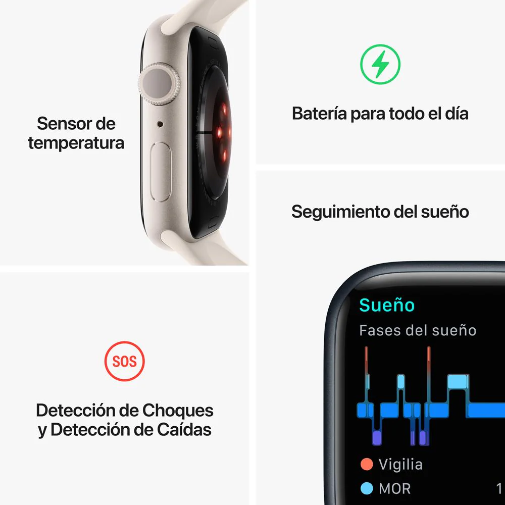 Apple Watch Series 8 (GPS) - Caja de aluminio (PRODUCT)RED de 45 mm - Correa deportiva (PRODUCT)RED - Talla única - Image 8