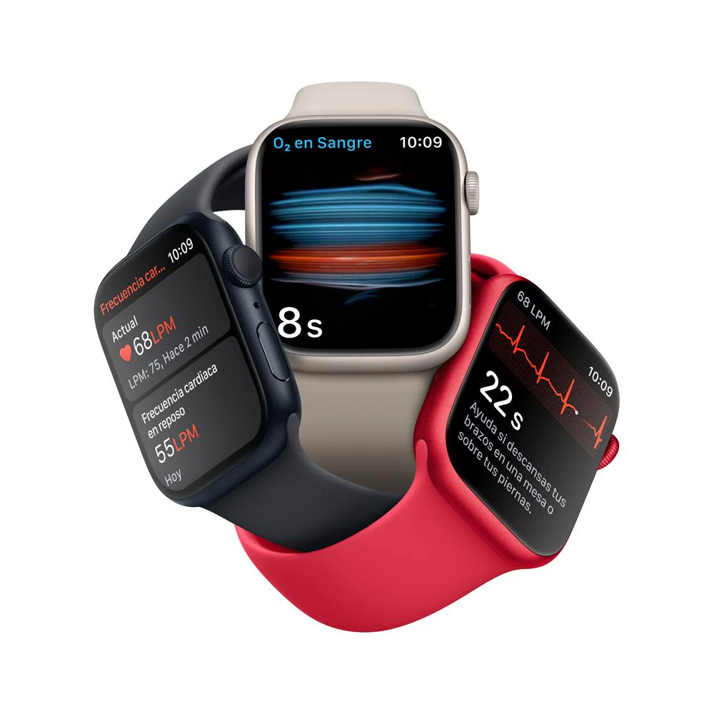 Apple Watch Series 8 (GPS) - Caja de aluminio en plata de 45 mm - Correa deportiva blanca - Talla única - Image 5