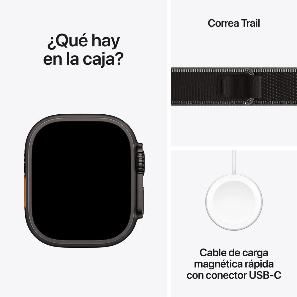 Apple Watch Ultra 3 GPS + Cellular • Caja de titanio negro de 49 mm • Correa Trail negro/carbón - M/L - Image 7