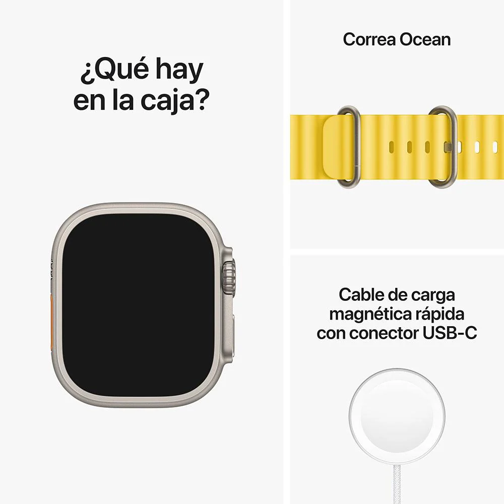 Apple Watch Ultra (GPS + Cellular) - Caja de titanio de 49 mm - Correa Ocean amarilla - Image 9