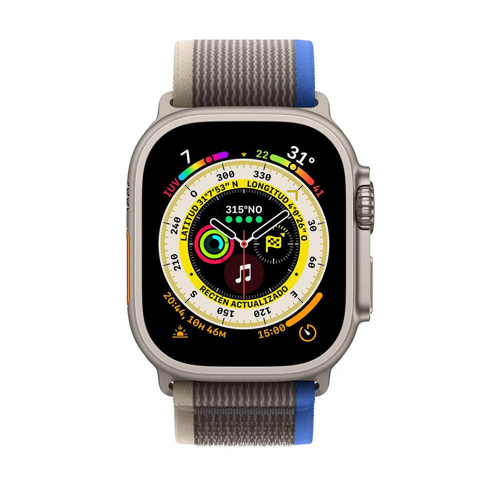 Apple Watch Ultra (GPS + Cellular) - Caja de titanio de 49 mm - Correa Loop Trail azul/gris - Talla S/M - Image 2