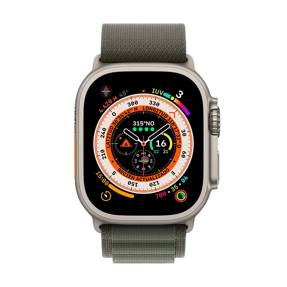 Apple Watch Ultra (GPS + Cellular) - Caja de titanio de 49 mm - Correa Loop Alpine verde - Talla M - Image 2