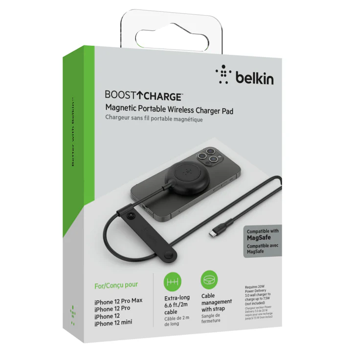 Base Magnética Belkin Compatible MagSafe Para Todos iPhone 12/13/14 - AirPods Case inalámbrico \7.5w-Negro - Image 4