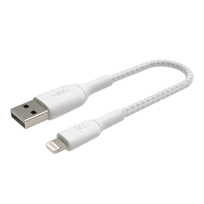 Cable Belkin Braided USB-A a Lightning - Blanco - Image 2