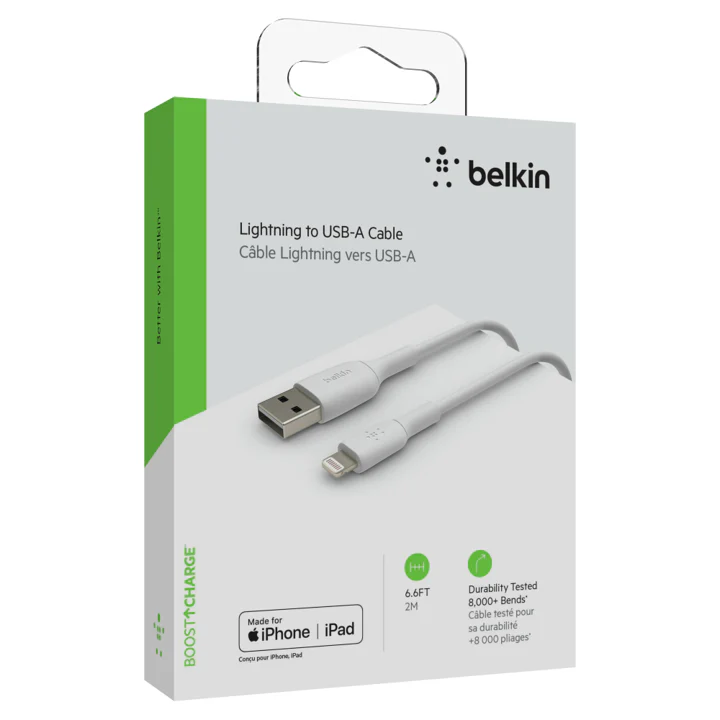 Cable Belkin USB-A a Lightning - 2M - Mixit - Blanco - Image 4