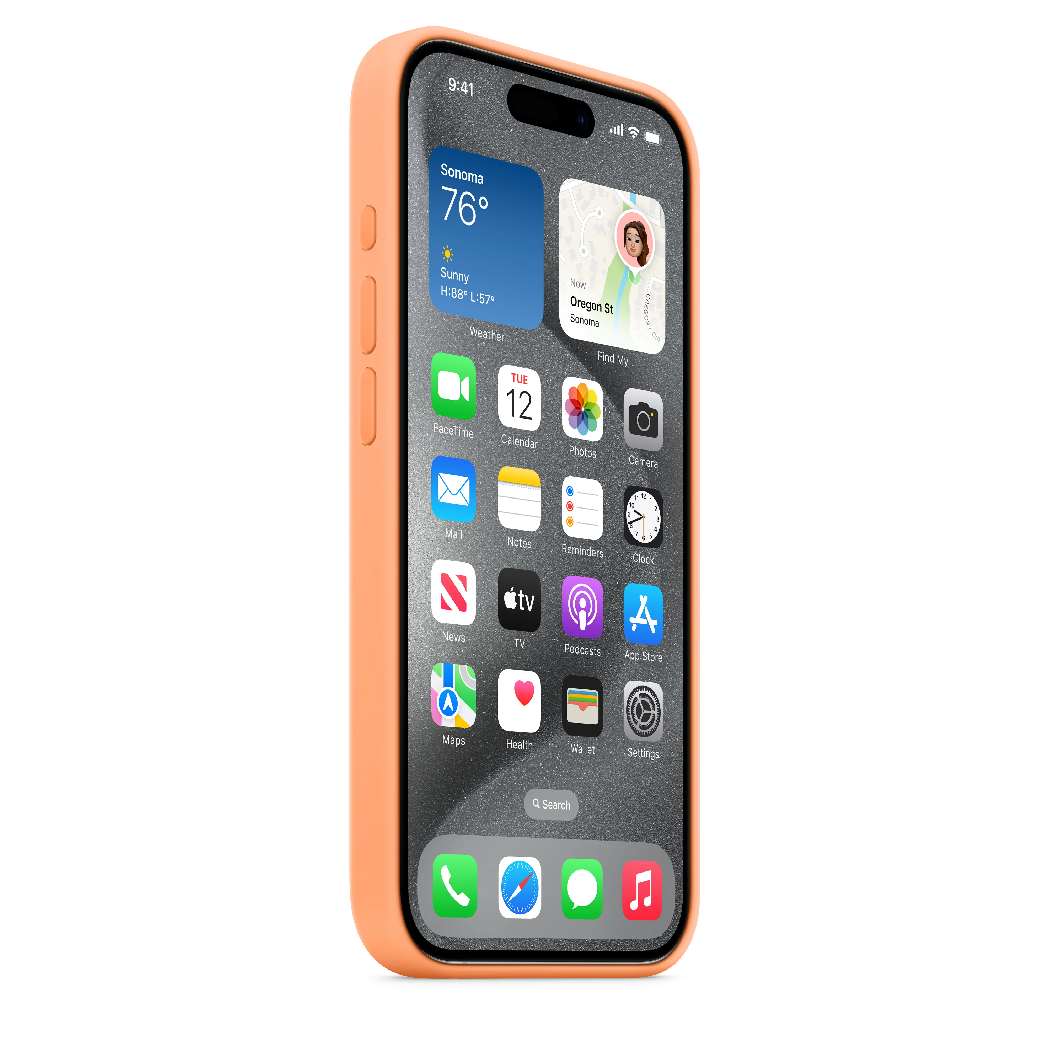 Funda de silicón con MagSafe para el iPhone 15 Pro - Color naranjada - Image 6