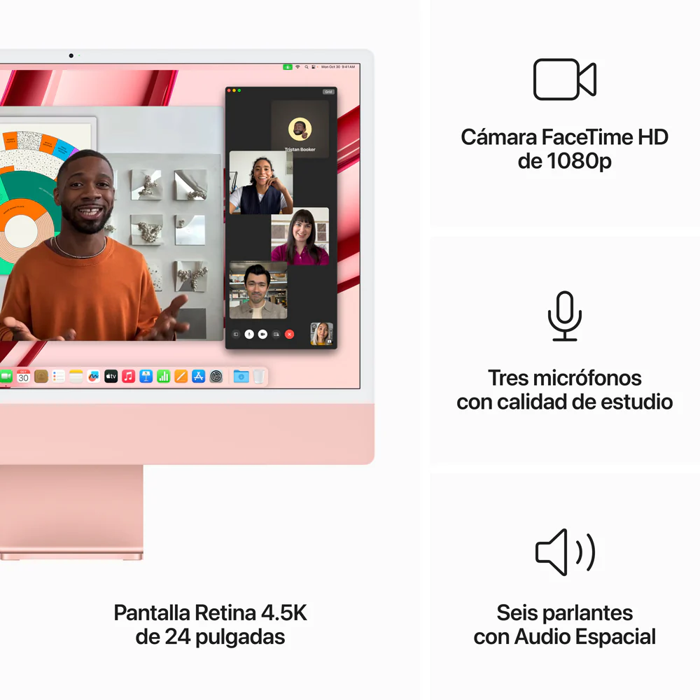 iMac con pantalla Retina 4,5K de 24 pulgadas: Chip M3 de Apple con CPU de 8 núcleos y GPU de 10 núcleos, 256 GB SSD - Rosa - Image 5