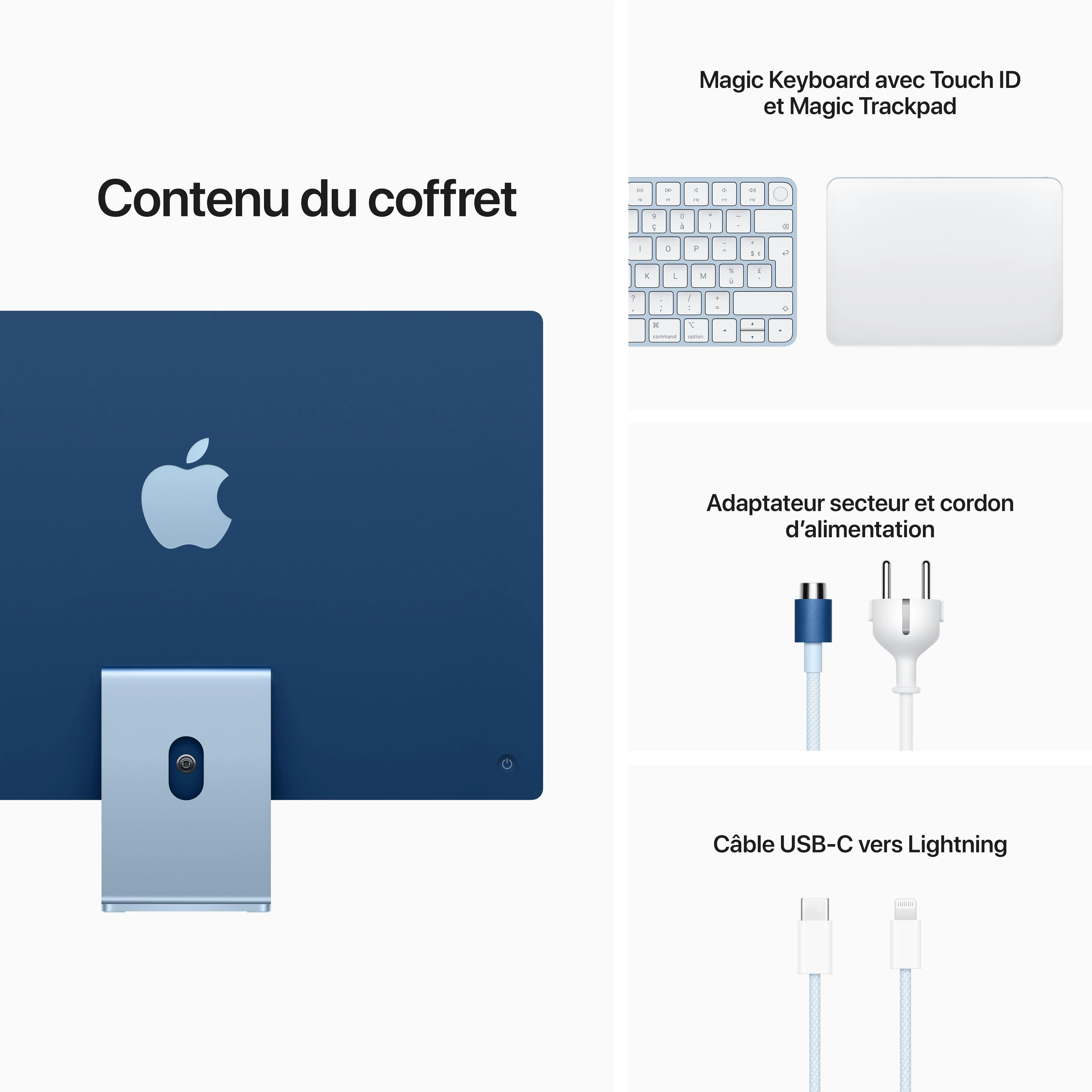 iMac con pantalla Retina 4,5K de 24 pulgadas: Chip M1 de Apple con CPU de ocho núcleos y GPU de ocho núcleos, 256 GB SSD - Azul - Image 11