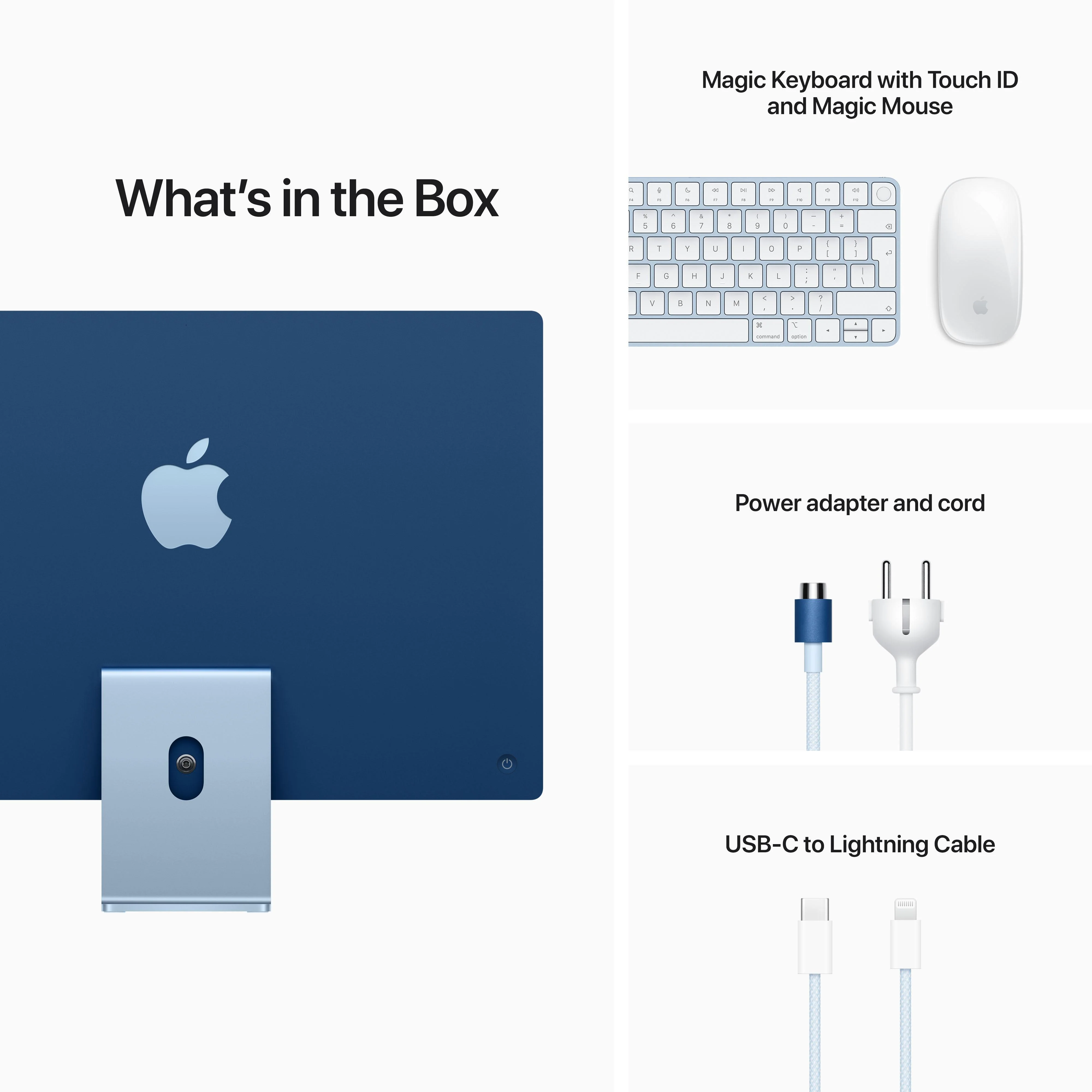 iMac con pantalla Retina 4,5K de 24 pulgadas: Chip M1 de Apple con CPU de ocho núcleos y GPU de ocho núcleos, 256 GB SSD - Azul - Image 9