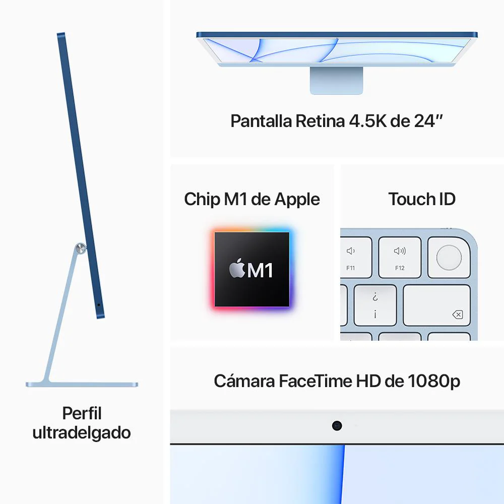 iMac con pantalla Retina 4,5K de 24 pulgadas: Chip M1 de Apple con CPU de ocho núcleos y GPU de ocho núcleos, 256 GB SSD - Rosa - Image 6