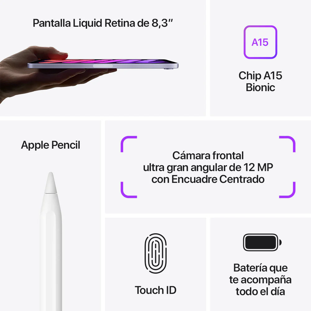iPad mini Wi-Fi 64 GB - Morado (6.ª generación) - Image 8