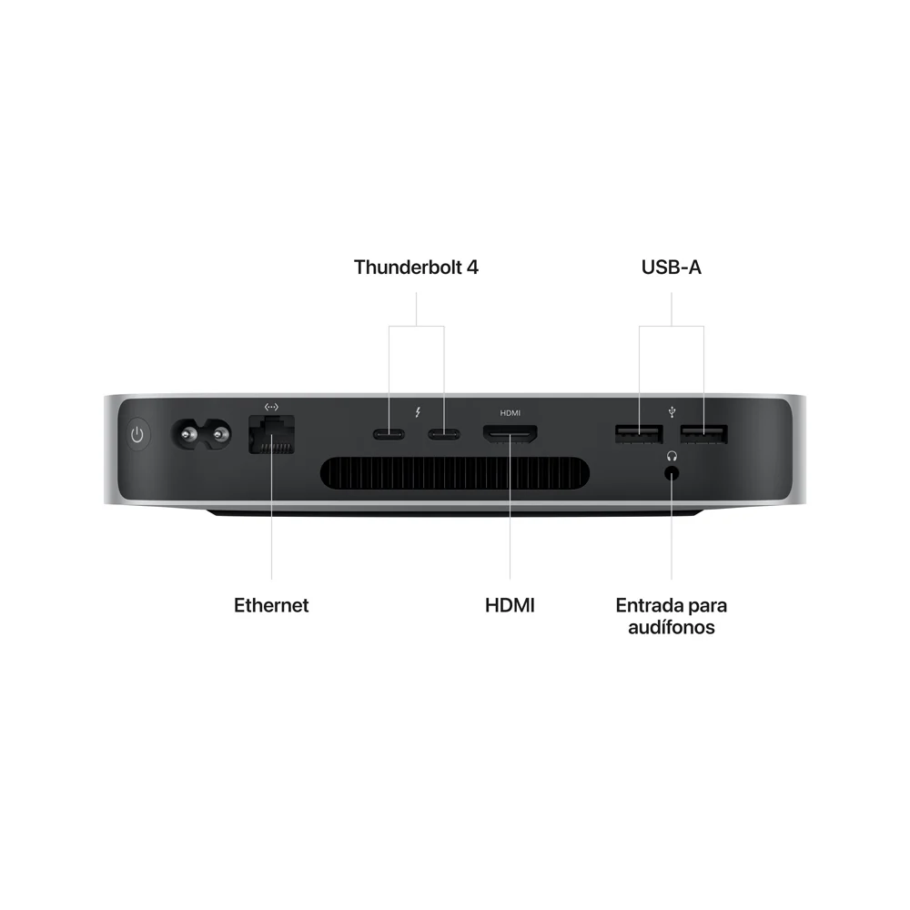 Mac mini: Chip M2 de Apple con CPU de ocho núcleos y GPU de diez núcleos, 512 GB SSD - Plata - Image 3