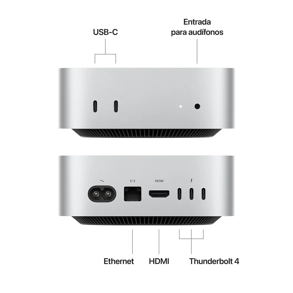 Mac mini: Chip M4 Pro de Apple con CPU de 12 núcleos y GPU de 16 núcleos, 512 GB SSD - Plata - Image 2