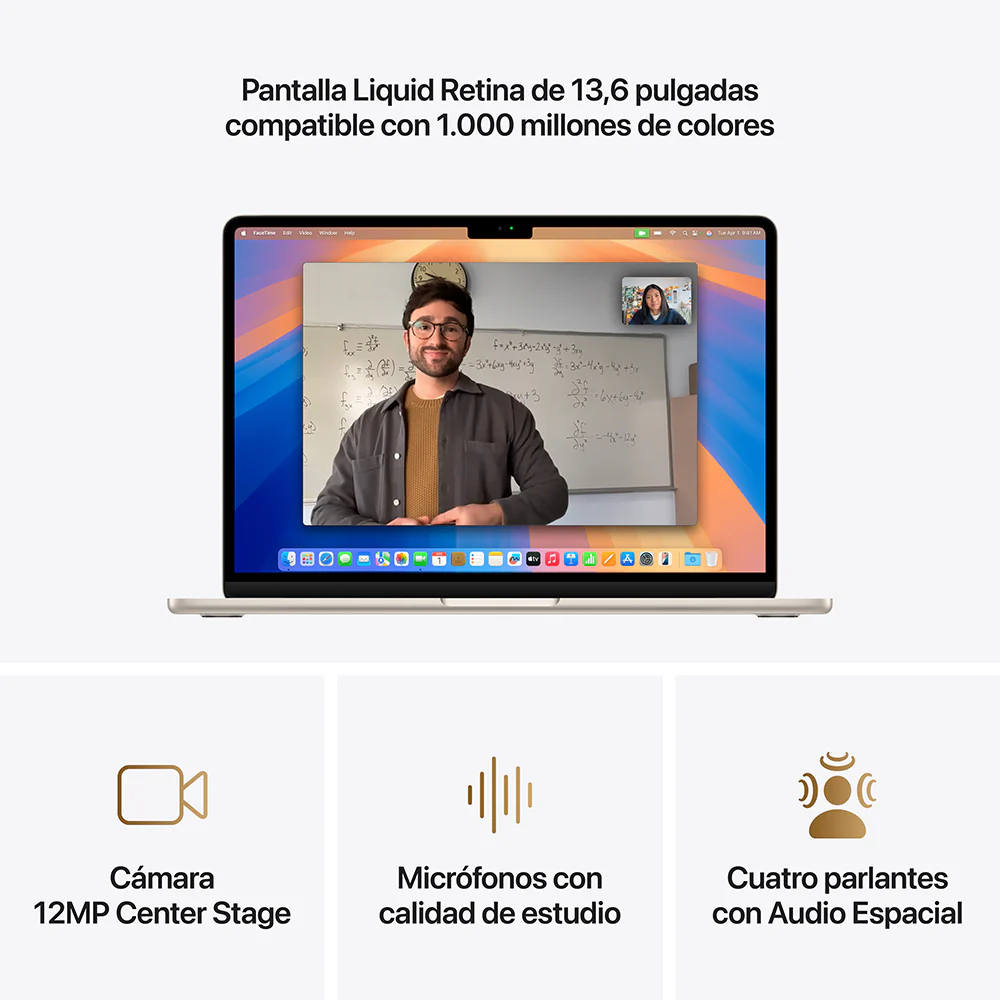 MacBook Air de 13 pulgadas: Chip M4 de Apple con CPU de 10 núcleos y GPU de 10 núcleos, 512 GB SSD - Blanco estrella - Image 5