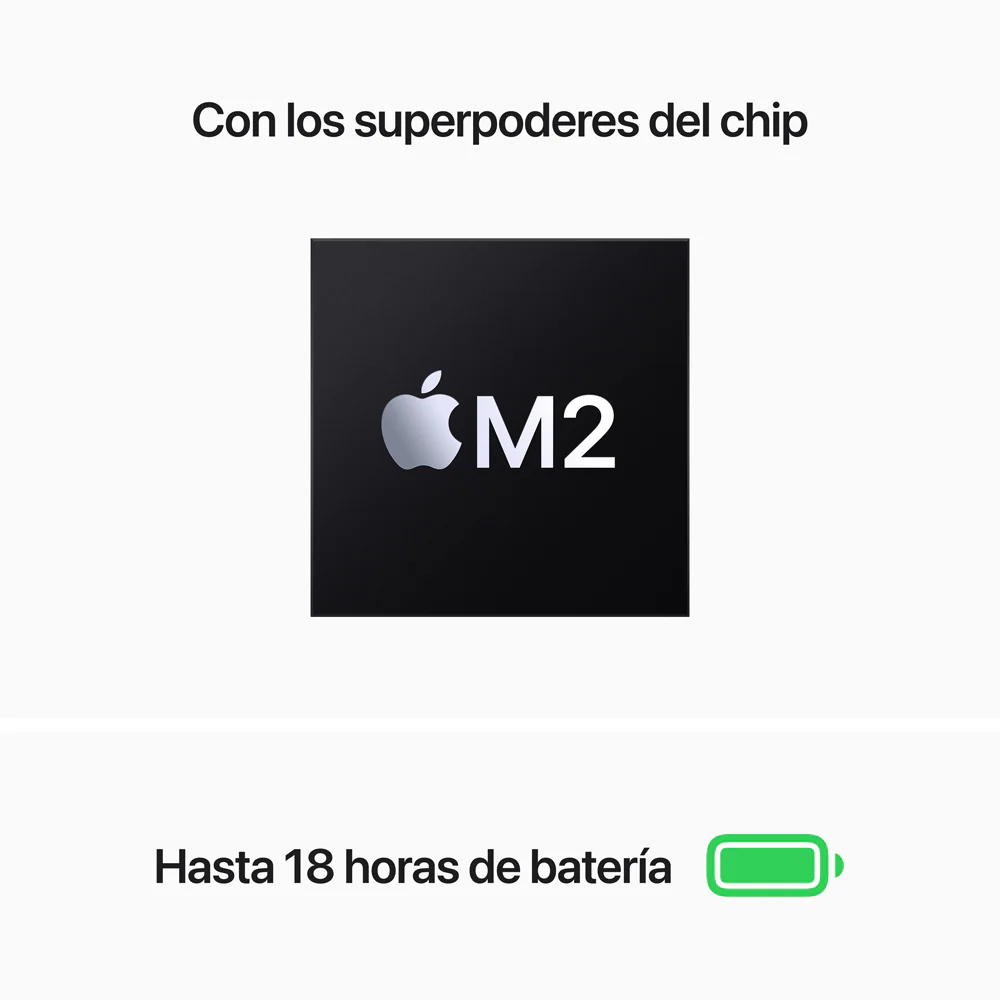 MacBook Air de 13 pulgadas: Chip M2 de Apple con CPU de ocho núcleos y GPU de ocho núcleos, 256 GB SSD - Gris espacial - Image 4