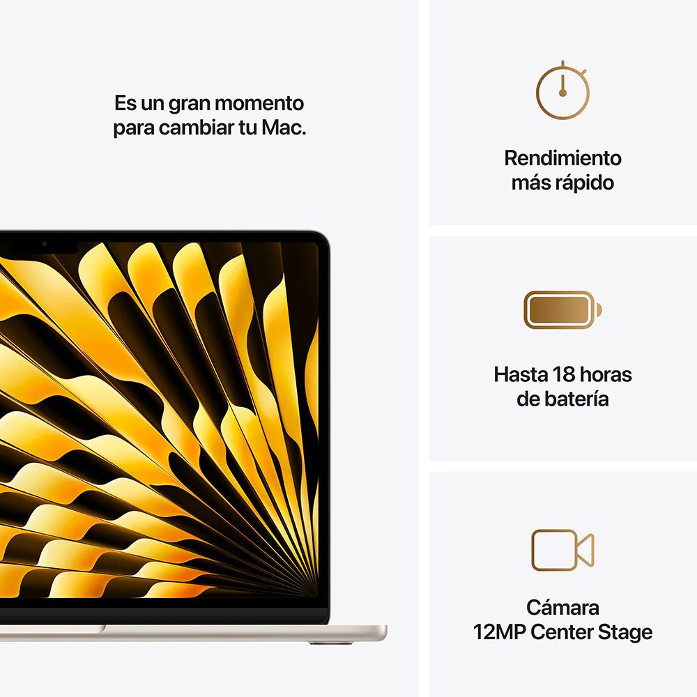 MacBook Air de 13 pulgadas: Chip M4 de Apple con CPU de 10 núcleos y GPU de 10 núcleos, 512 GB SSD - Blanco estrella - Image 10