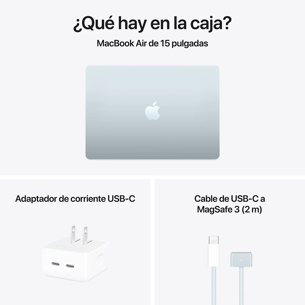 MacBook Air de 15 pulgadas: Chip M4 de Apple con CPU de 10 núcleos y GPU de 10 núcleos, 256 GB SSD - Azul cielo - Image 11