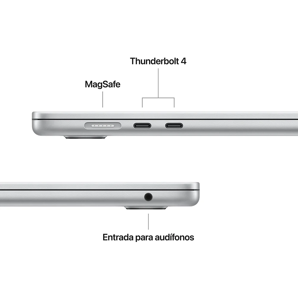 MacBook Air de 15 pulgadas: Chip M4 de Apple con CPU de 10 núcleos y GPU de 10 núcleos, 256 GB SSD - Plata - Image 7