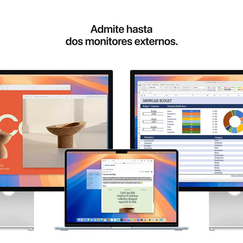 MacBook Air de 15 pulgadas: Chip M4 de Apple con CPU de 10 núcleos y GPU de 10 núcleos, 256 GB SSD - Azul medianoche - Image 9