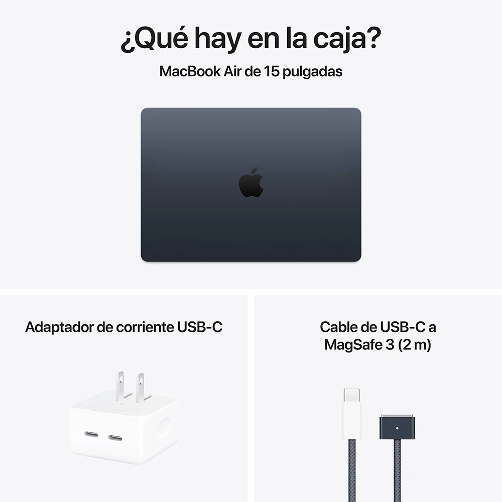 MacBook Air de 15 pulgadas: Chip M4 de Apple con CPU de 10 núcleos y GPU de 10 núcleos, 512 GB SSD - Azul medianoche - Image 11