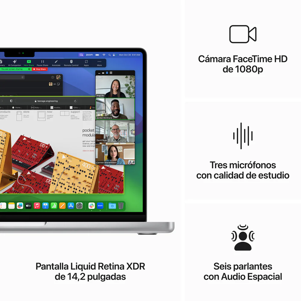 MacBook Pro de 14 pulgadas: Chip M3 de Apple con CPU de 8 núcleos y GPU de 10 núcleos, 1 TB SSD - Plata - Image 5