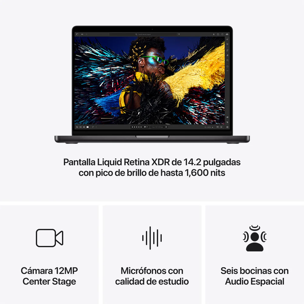 MacBook Pro de 14 pulgadas: Chip M4 Max de Apple con CPU de 14 núcleos y GPU de 32 núcleos, 1 TB SSD - Negro espacial - Image 6