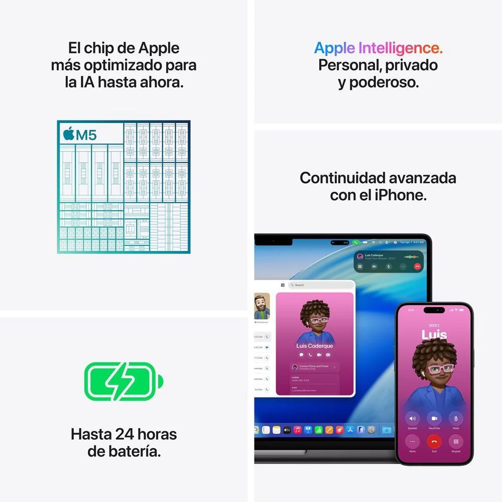 MacBook Pro de 14 pulgadas: Chip M5 de Apple con CPU de 10 núcleos y GPU de 10 núcleos, 1 TB SSD - Plata - Image 8