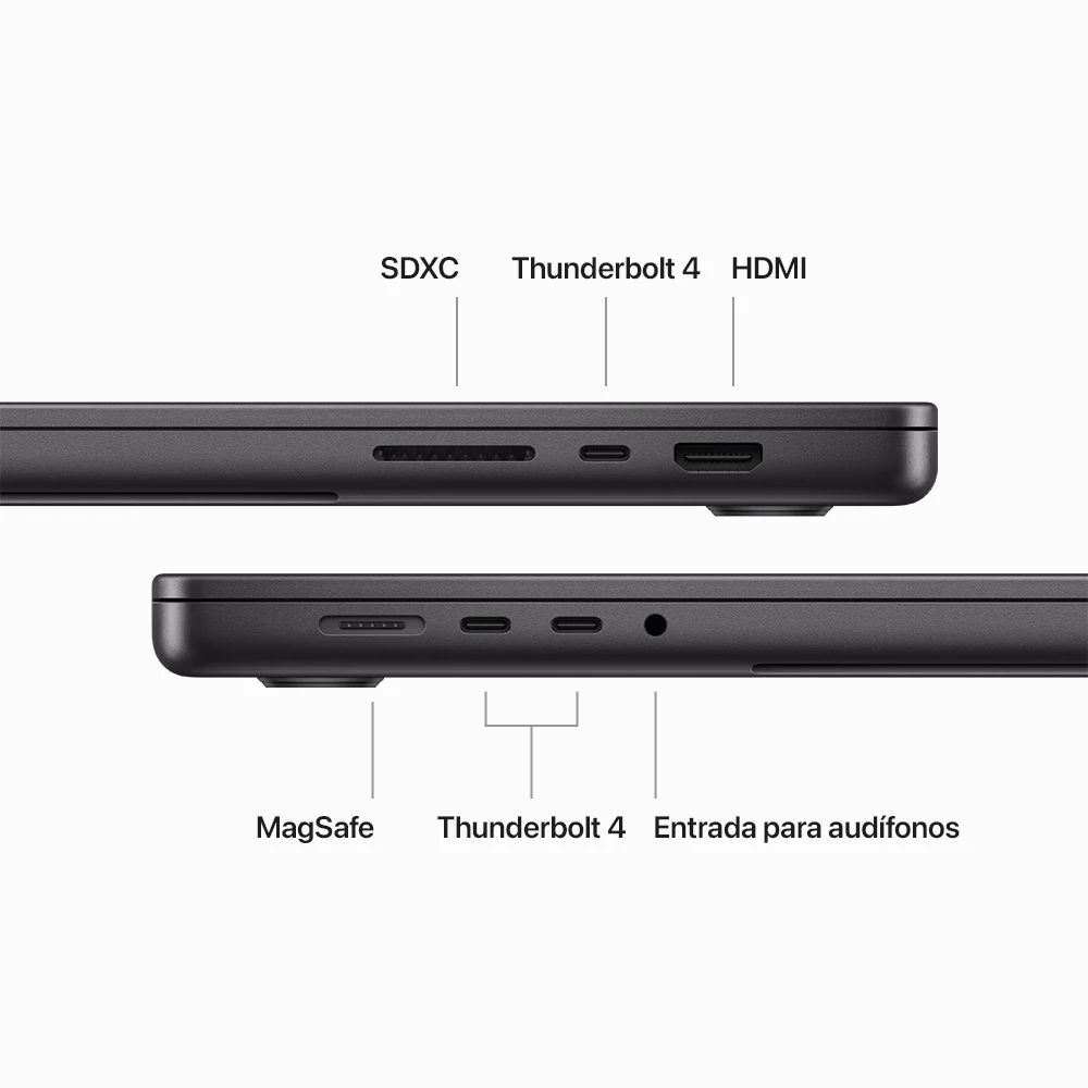 MacBook Pro de 16 pulgadas: Chip M3 Pro de Apple con CPU de 12 núcleos y GPU de 18 núcleos, 512 GB SSD - Negro espacial - Image 6