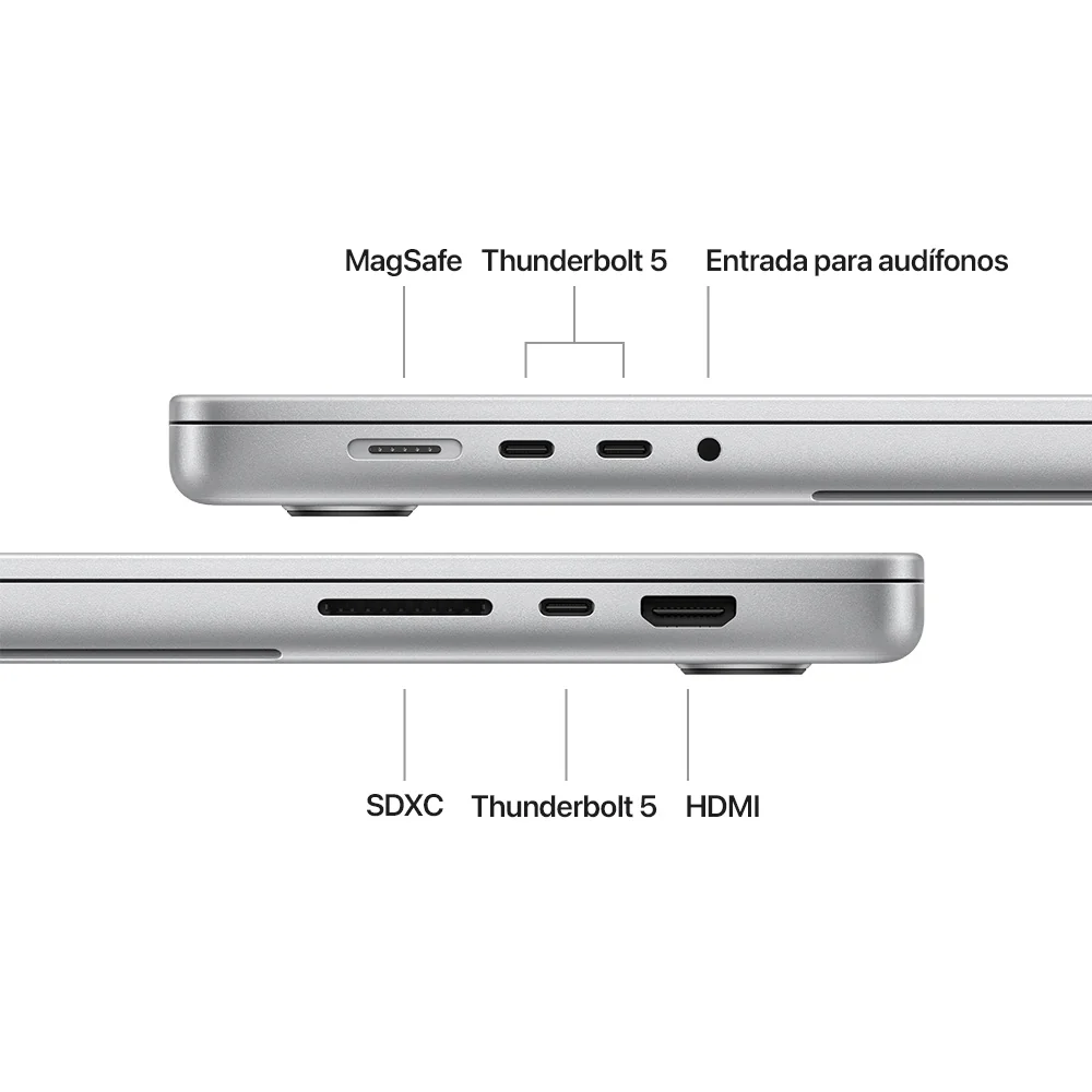 MacBook Pro de 16 pulgadas: Chip M4 Pro de Apple con CPU de 14 núcleos y GPU de 20 núcleos, 512 GB SSD - Plata - Image 7