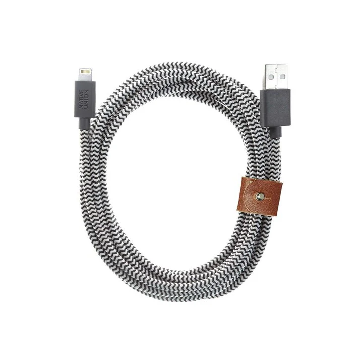Cable Native Union Trenzado USB-C a Lightning 1.2m - Negro/Blanco - Image 2