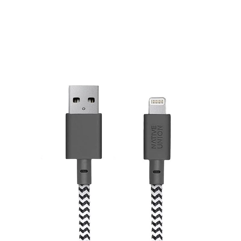 Cable Trenzado Native Union Lightning de 1.2m - Negro/Blanco - Image 2